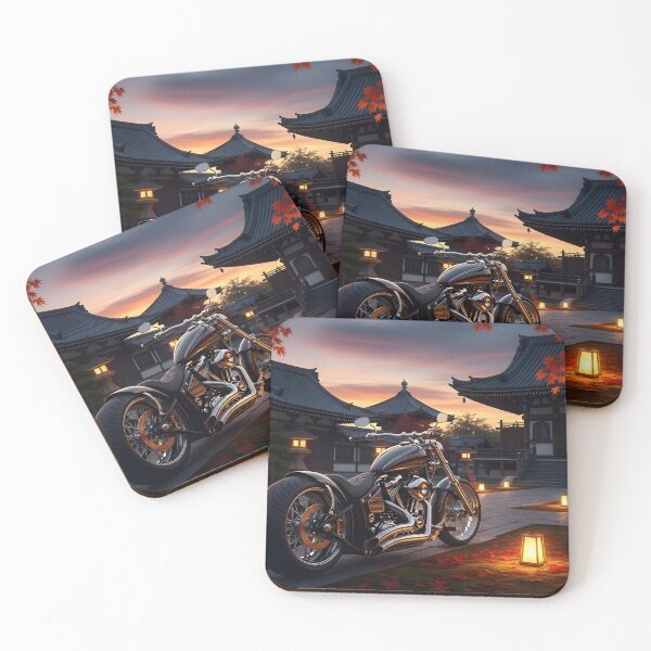Item preview, Custom Motorcycle at Sunset Temple Path designed and sold by MINE Design-Works.