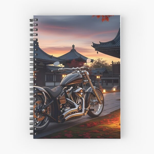 Item preview, Custom Motorcycle at Sunset Temple Path designed and sold by MINE Design-Works.
