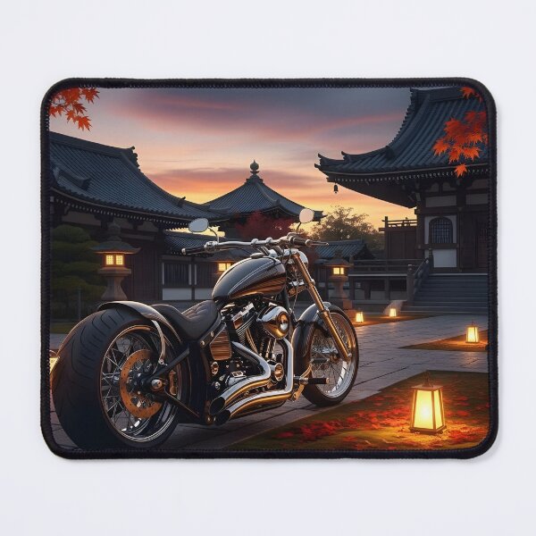 Item preview, Custom Motorcycle at Sunset Temple Path designed and sold by MINE Design-Works.