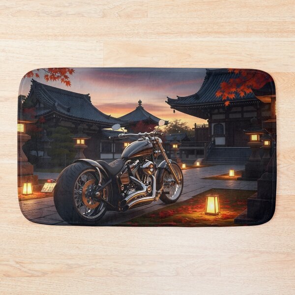 Item preview, Custom Motorcycle at Sunset Temple Path designed and sold by MINE Design-Works.