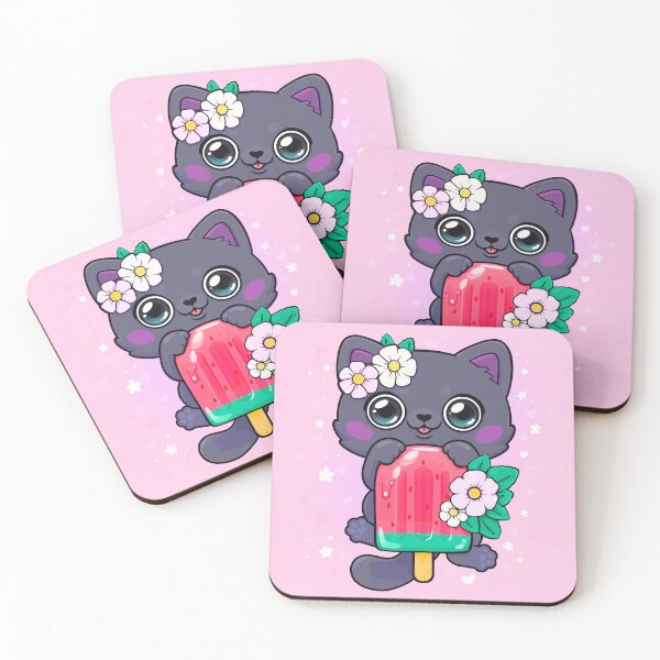 Item preview, Kitty's Strawberry Iced Treat designed and sold by CherryPinkArt.