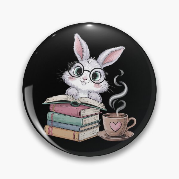 Item preview, Bunny With Books And Coffee Reading Booknerd Bookish Easter  designed and sold by MicanCuteStore.