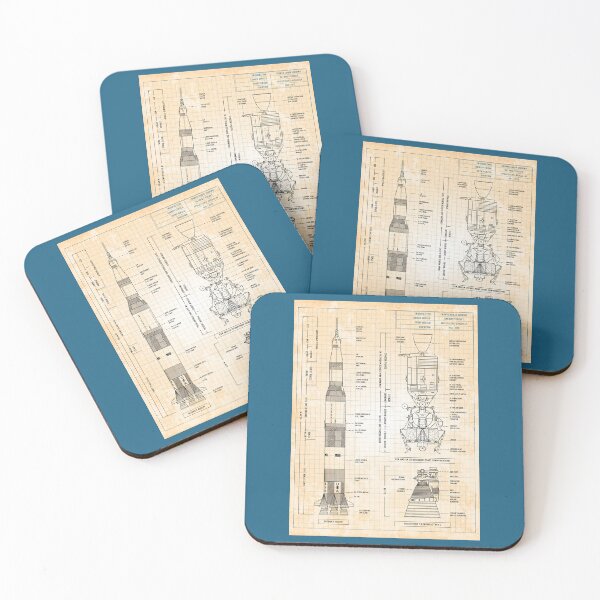 Item preview, Saturn V / Apollo Crewed Lunar Expedition (Old blue grid - Vertical) designed and sold by BGALAXY.