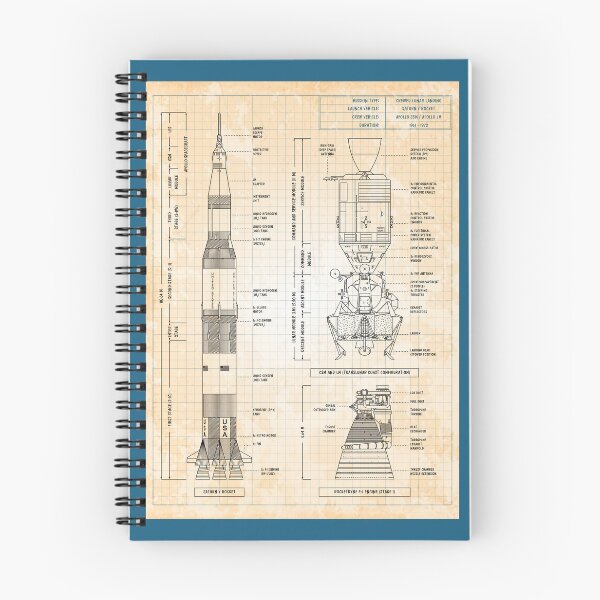 Item preview, Saturn V / Apollo Crewed Lunar Expedition (Old blue grid - Vertical) designed and sold by BGALAXY.