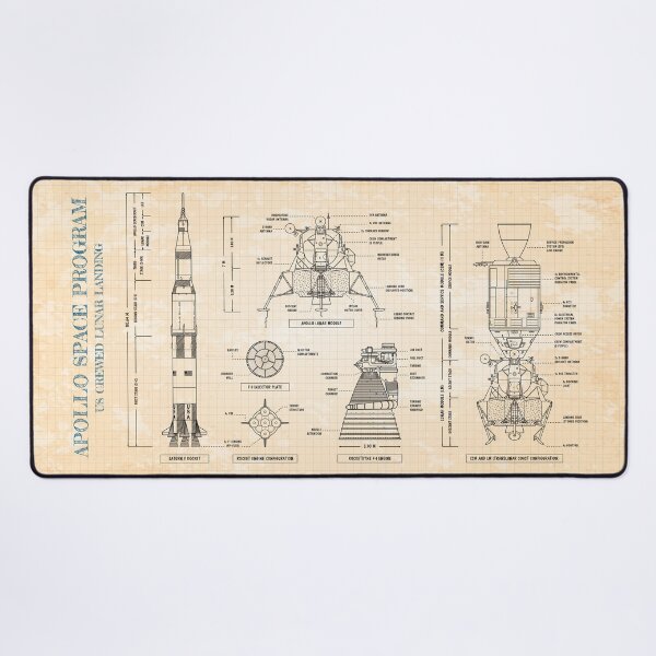 Item preview, Saturn V / Apollo Crewed Lunar Expedition (Old blue grid - Vertical) designed and sold by BGALAXY.