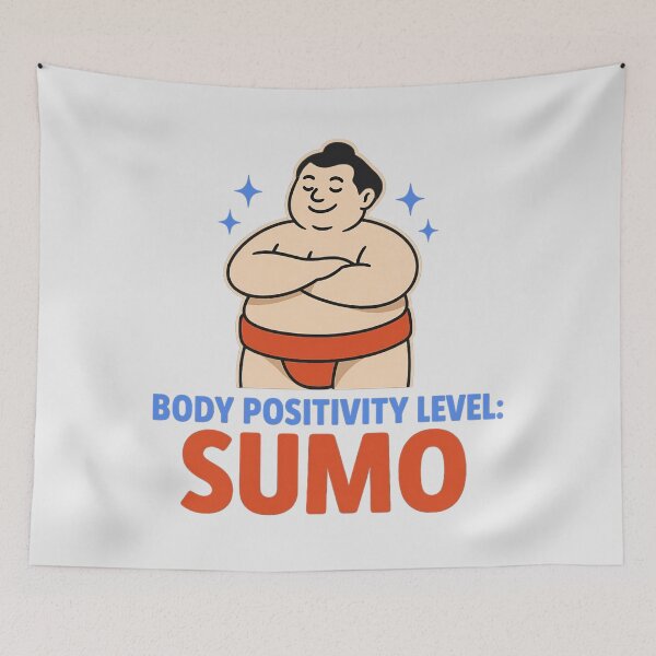Item preview, Body Positivity Level: Sumo – Cute Confident Sumo Wrestler designed and sold by SidTastic .