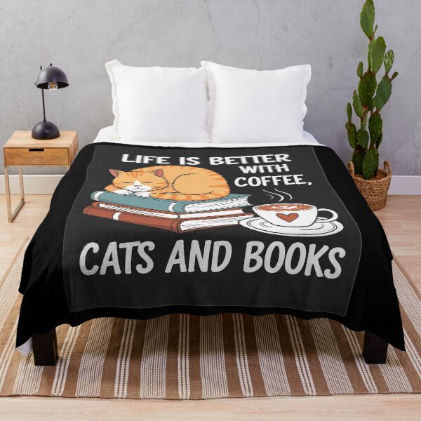 Item preview, Coffee Cats & Books Lover Book Reading designed and sold by lilLilaBatArt.