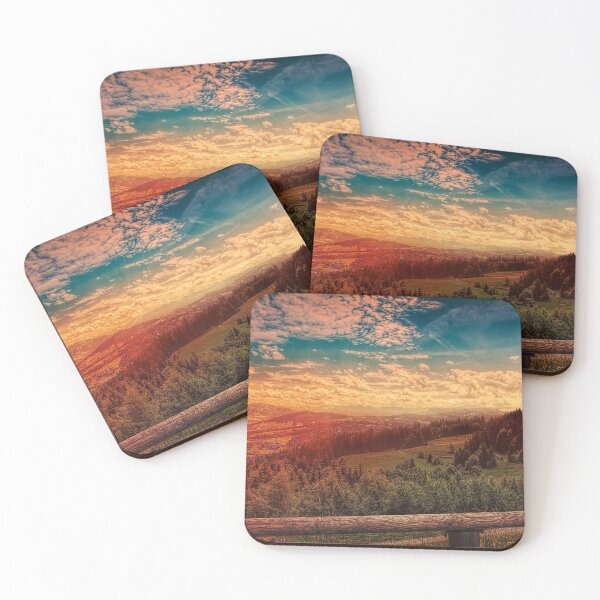 Item preview, Pine Trees Under Blue Sky during Golden Hour designed and sold by Ataqhin.