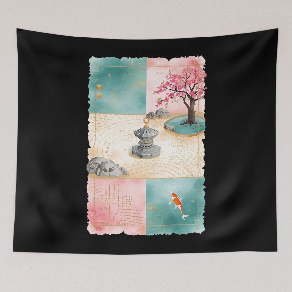 Item preview, Ikigai Watercolor Zen Meditation Garden designed and sold by ChicTrendz.