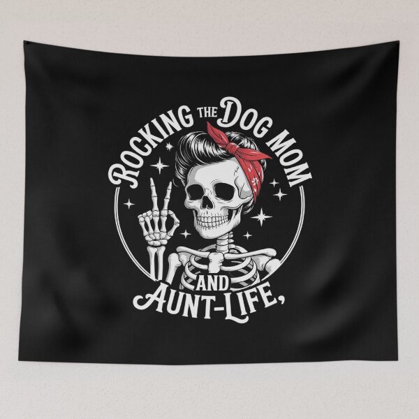 Item preview, Dog Mama Fur Mama Skeleton Rocking The Dog Mom & Aunt Life  designed and sold by RsFilsingerArt.