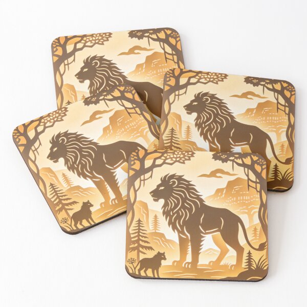 Item preview, Majestic Lion Silhouette Paper Cut Art | Layered Shadow Box Light  designed and sold by Cherrydora.
