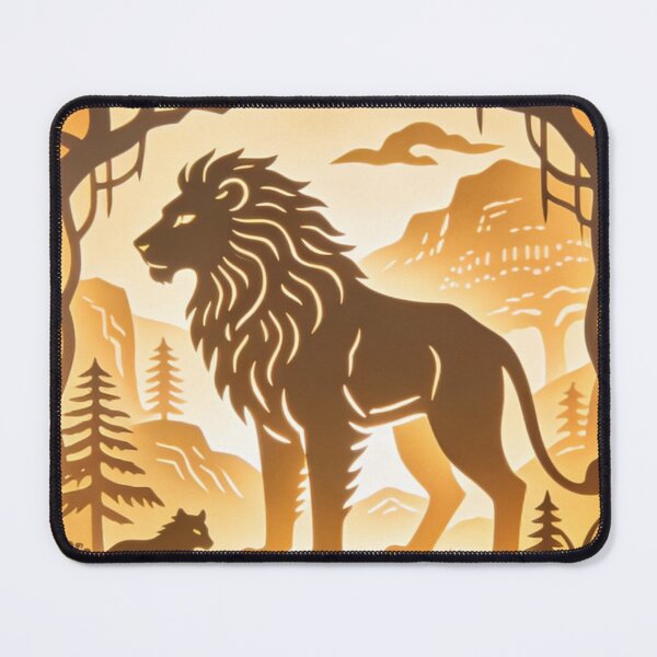 Item preview, Majestic Lion Silhouette Paper Cut Art | Layered Shadow Box Light designed and sold by Cherrydora.