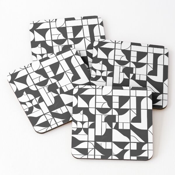 Item preview, Dynamic Geometric Black White Abstract Art Pattern designed and sold by FreeArt2.