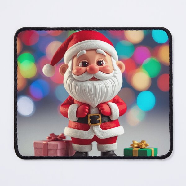 Item preview, Joyful Santa Claus Cartoon Illustration – Festive Christmas Art with Bright Holiday Bokeh designed and sold by PixelVibe782.