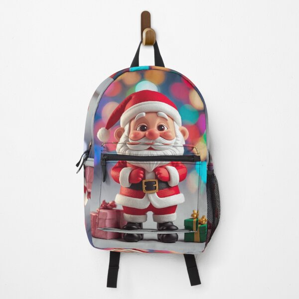 Item preview, Joyful Santa Claus Cartoon Illustration – Festive Christmas Art with Bright Holiday Bokeh designed and sold by PixelVibe782.