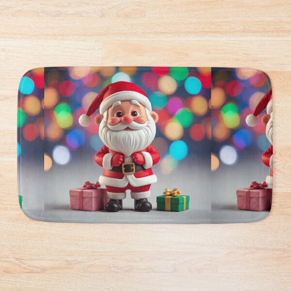 Item preview, Joyful Santa Claus Cartoon Illustration – Festive Christmas Art with Bright Holiday Bokeh designed and sold by PixelVibe782.