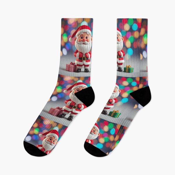 Item preview, Joyful Santa Claus Cartoon Illustration – Festive Christmas Art with Bright Holiday Bokeh designed and sold by PixelVibe782.