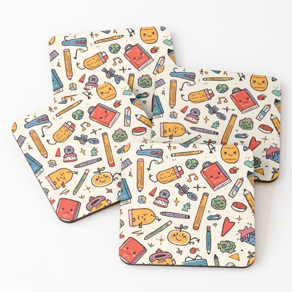Item preview, Happy Kawaii School Supplies Doodle Art - Learning Fun for Everyone! designed and sold by FreeArt2.