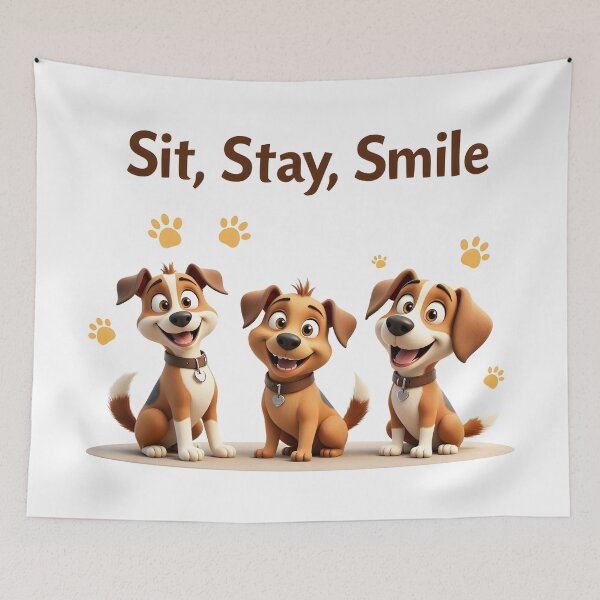 Item preview, Clever Dogs - Sit, Stay, Smile designed and sold by Petalandfur.