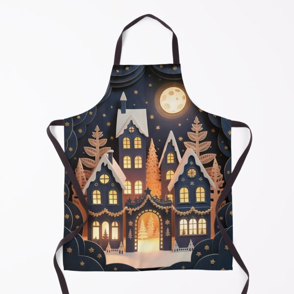 Item preview, Dreamlike 3D Papercut Art Christmas Town Print - Miniature Diorama Layered Winter Poster designed and sold by ZyxDes.