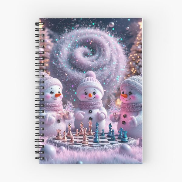 Item preview, Cute Snowmen Playing Chess – Magical Winter Wonderland Art designed and sold by AmetistLight.
