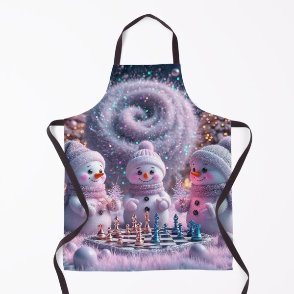 Item preview, Cute Snowmen Playing Chess – Magical Winter Wonderland Art designed and sold by AmetistLight.
