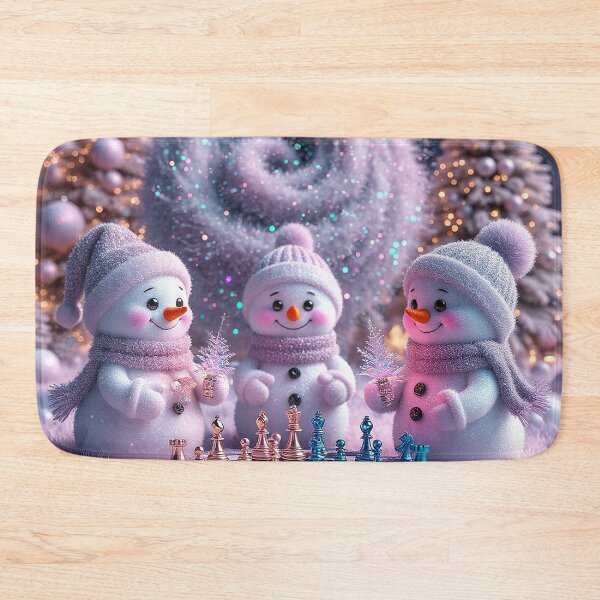 Item preview, Cute Snowmen Playing Chess – Magical Winter Wonderland Art designed and sold by AmetistLight.
