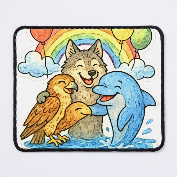 Item preview, animals rainbows and balloons 002 designed and sold by tileartwork.