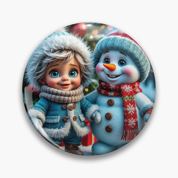 Item preview, Cute Winter Kid and Snowman – Adorable Christmas Holiday Illustration designed and sold by AmetistLight.