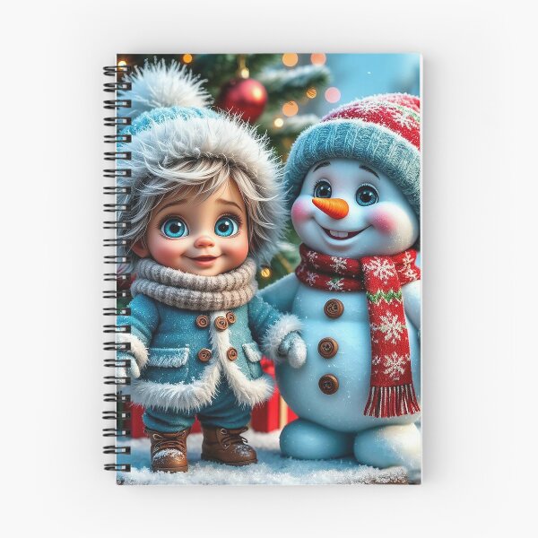 Item preview, Cute Winter Kid and Snowman – Adorable Christmas Holiday Illustration designed and sold by AmetistLight.