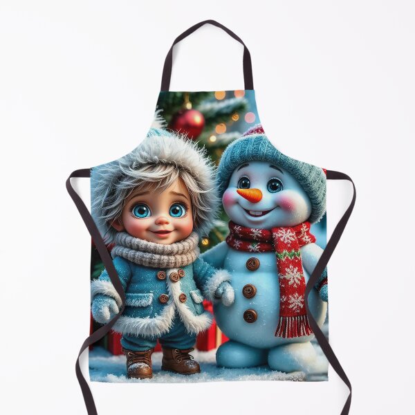 Item preview, Cute Winter Kid and Snowman – Adorable Christmas Holiday Illustration designed and sold by AmetistLight.