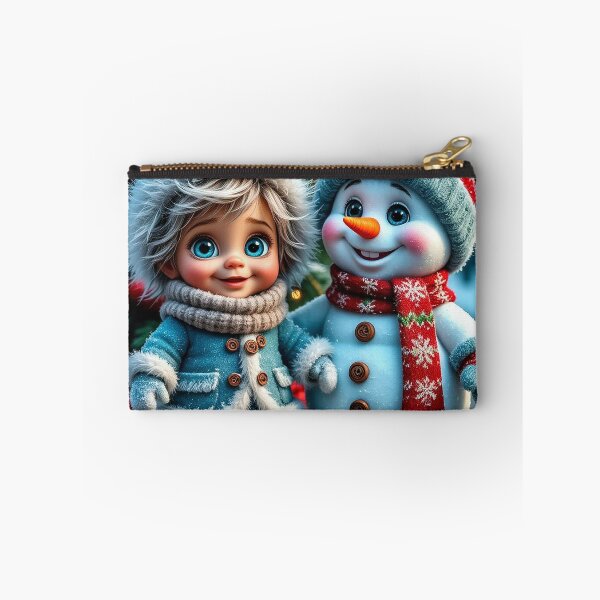Item preview, Cute Winter Kid and Snowman – Adorable Christmas Holiday Illustration designed and sold by AmetistLight.
