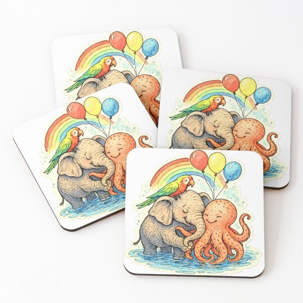 Item preview, animals rainbows and balloons 005 designed and sold by tileartwork.