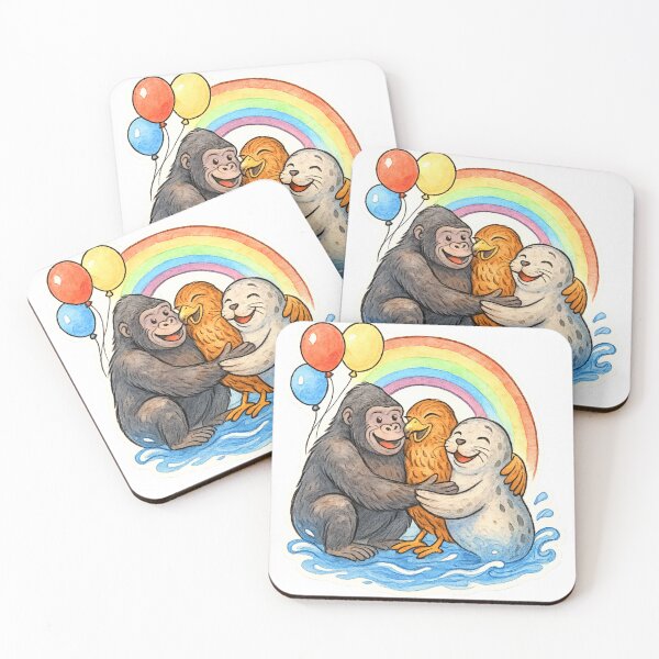 Item preview, animals rainbows and balloons 006 designed and sold by tileartwork.