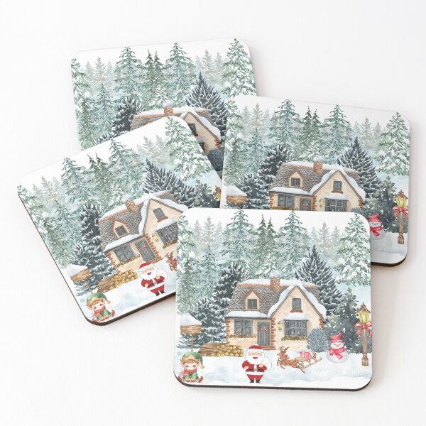 Item preview, Great Waves of Fine Trees, with Santa Clues, Snow Man, and Elf designed and sold by Max & Jacob Publishing.