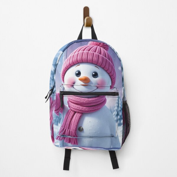 Item preview, Playful Snowman Peeking Illustration – Festive Winter Holiday Art in Pink and Frosty Colors designed and sold by PixelVibe782.
