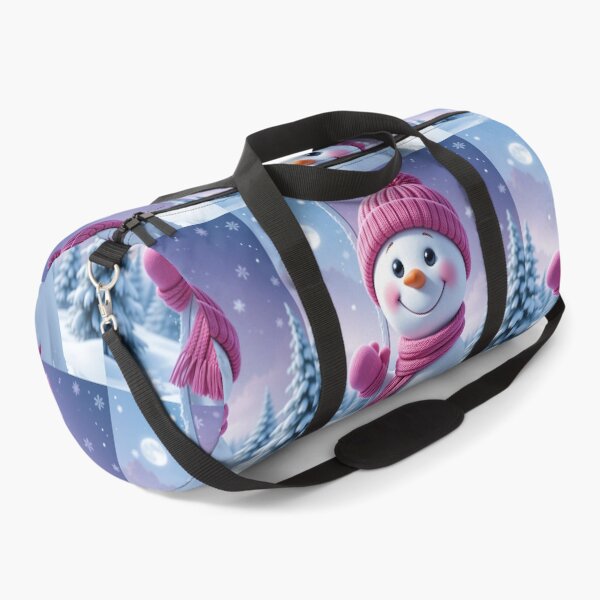 Item preview, Playful Snowman Peeking Illustration – Festive Winter Holiday Art in Pink and Frosty Colors designed and sold by PixelVibe782.