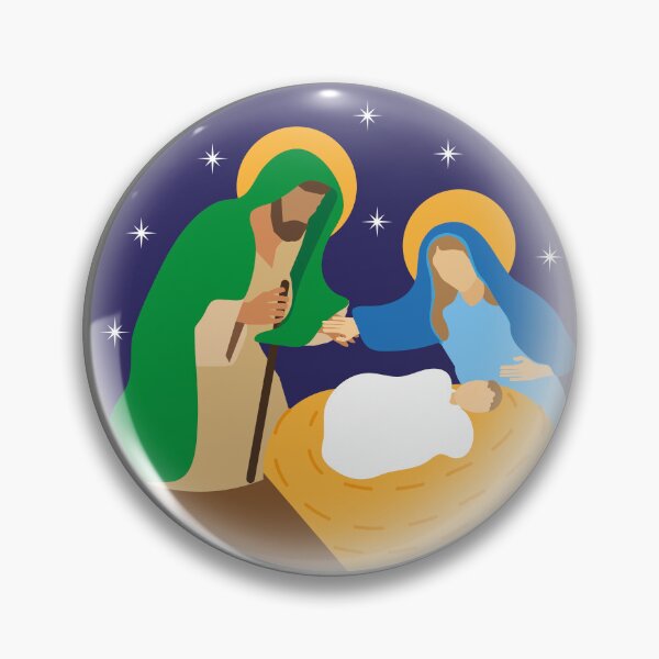 Item preview, Minimalist Nativity Circle - Silent Night Holy Night Illustration designed and sold by Designnari.