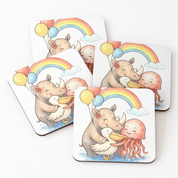 Item preview, animals rainbows and balloons 008 designed and sold by tileartwork.