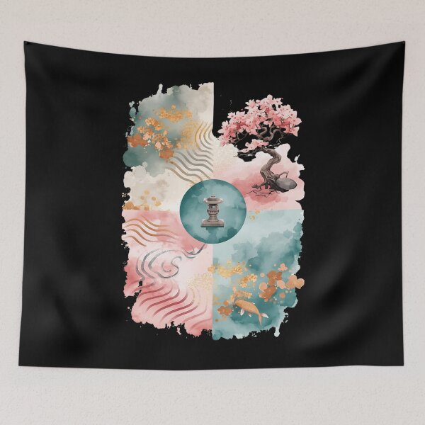 Item preview, Ikigai Watercolor Japanese Calm Space designed and sold by ChicTrendz.