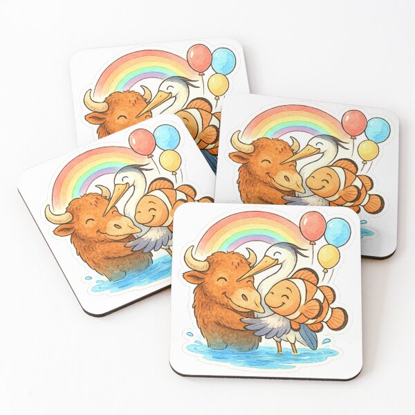 Item preview, animals rainbows and balloons 009 designed and sold by tileartwork.