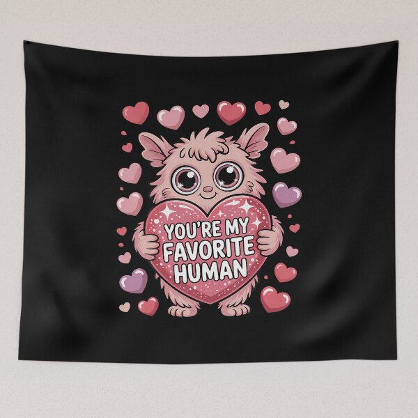 Item preview, You'Re My Favorite Human Fluffy Alien Valentine Cosmic Magic designed and sold by JanieLucia.