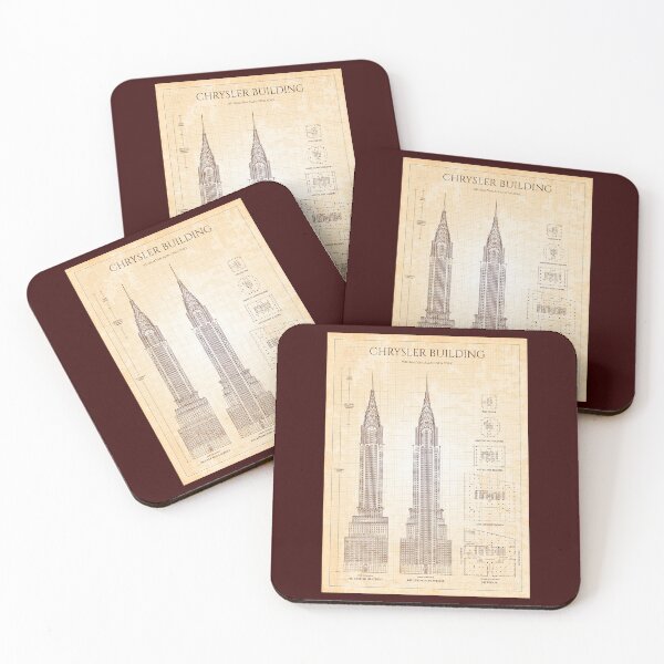Item preview, Chrysler Building (Old Blue Grid) Burgundy Color designed and sold by BGALAXY.