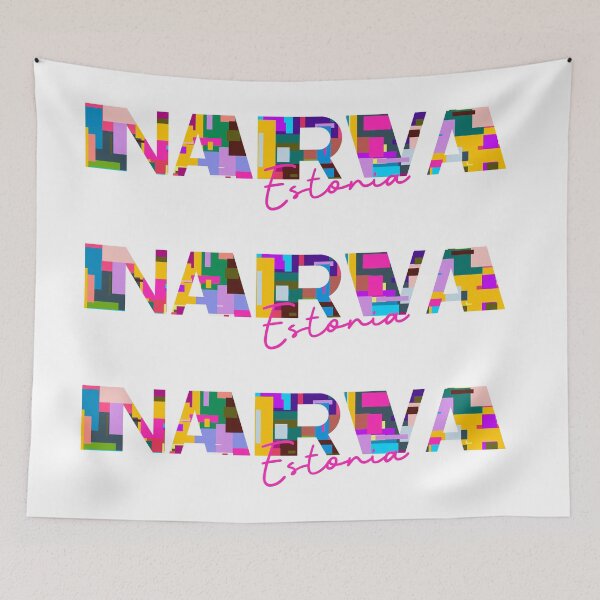 Item preview, Narva, Estonia, Vibrant Abstract City Typography Art designed and sold by Wanderful-roads.