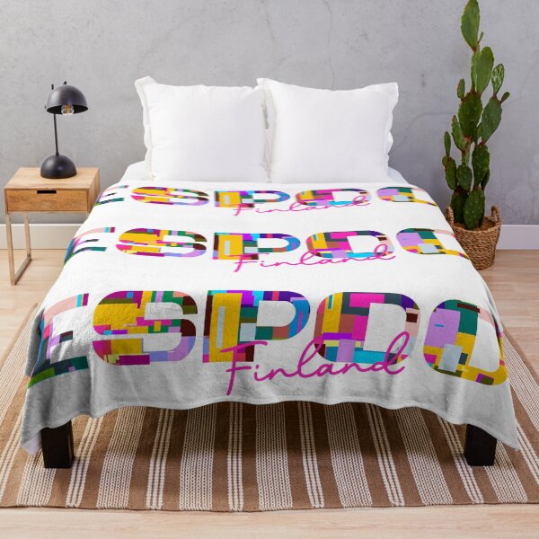 Item preview, Espoo, Finland, Vibrant Abstract City Typography Art designed and sold by Wanderful-roads.
