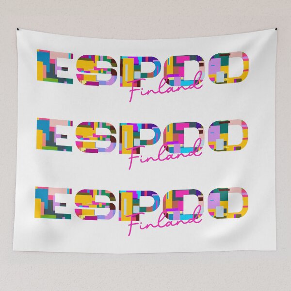Item preview, Espoo, Finland, Vibrant Abstract City Typography Art designed and sold by Wanderful-roads.