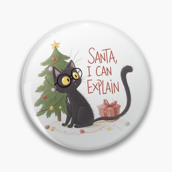 Item preview, Santa, I Can Explain | Funny Christmas Black Cat Illustration designed and sold by VivoStudio.