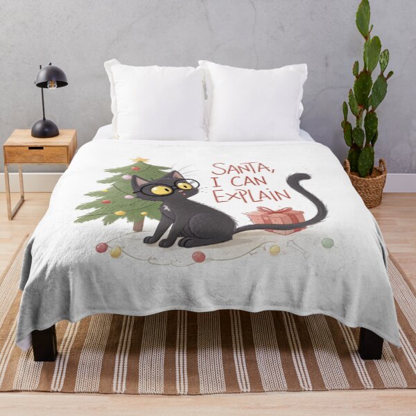 Item preview, Santa, I Can Explain | Funny Christmas Black Cat Illustration designed and sold by VivoStudio.