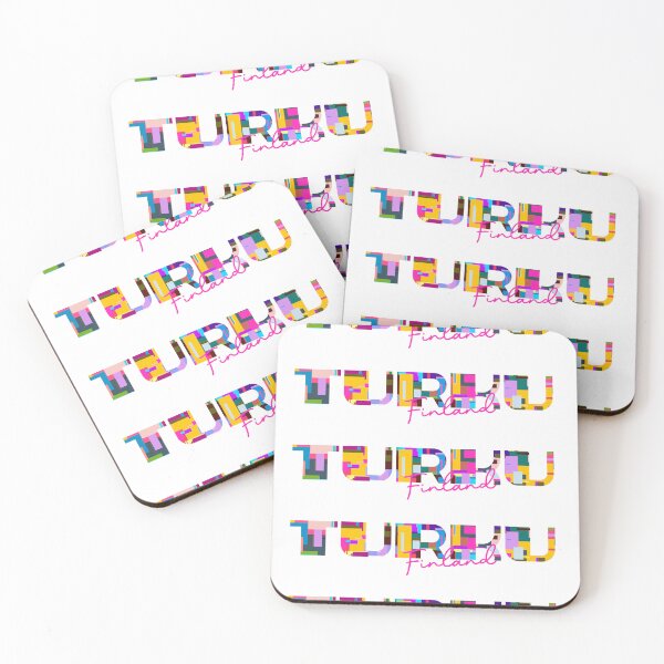 Item preview, Turku, Finland, Vibrant Abstract City Typography Art designed and sold by Wanderful-roads.