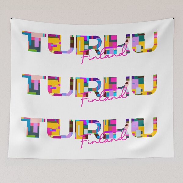 Item preview, Turku, Finland, Vibrant Abstract City Typography Art designed and sold by Wanderful-roads.